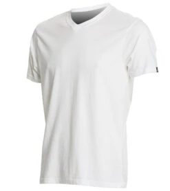 PrAna Men's V Neck Short Sleeve Workout Tee White