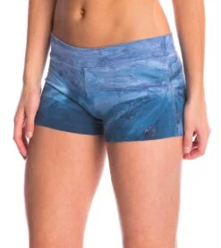 Hard Tail Booty Yoga Shorts Blue Side Circle