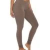 Hard Tail Flat Waist Cotton Ankle Yoga Leggings Mocha