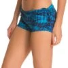 Onzie Side String Yoga Shorts Teal Tie Dye