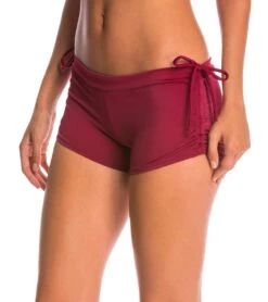 Onzie Side String Yoga Shorts Burgundy
