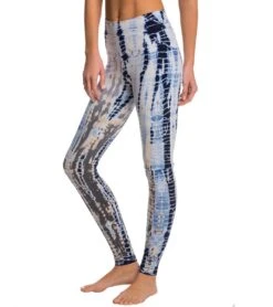 Hard Tail High Waisted Cotton Ankle Yoga Leggings Blue Lizard Ombre