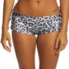 Onzie Side String Yoga Shorts Black/White Leopard