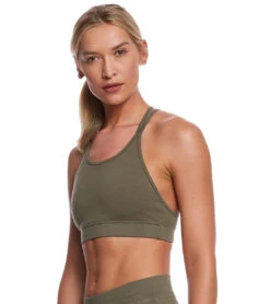Hard Tail Double Cross Yoga Bra Olive