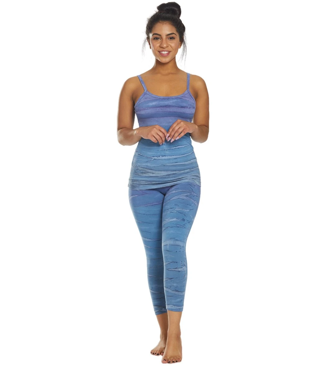 Hard Tail Scoop Back Yoga Tank Top With Bra Purple/Blue Rainbow Horizon - Image 3