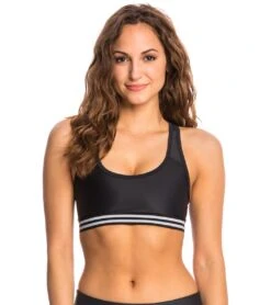 Onzie Elastic Band Yoga Sports Bra Black/Mesh