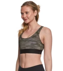 Onzie Elastic Band Yoga Sports Bra Moss Camo