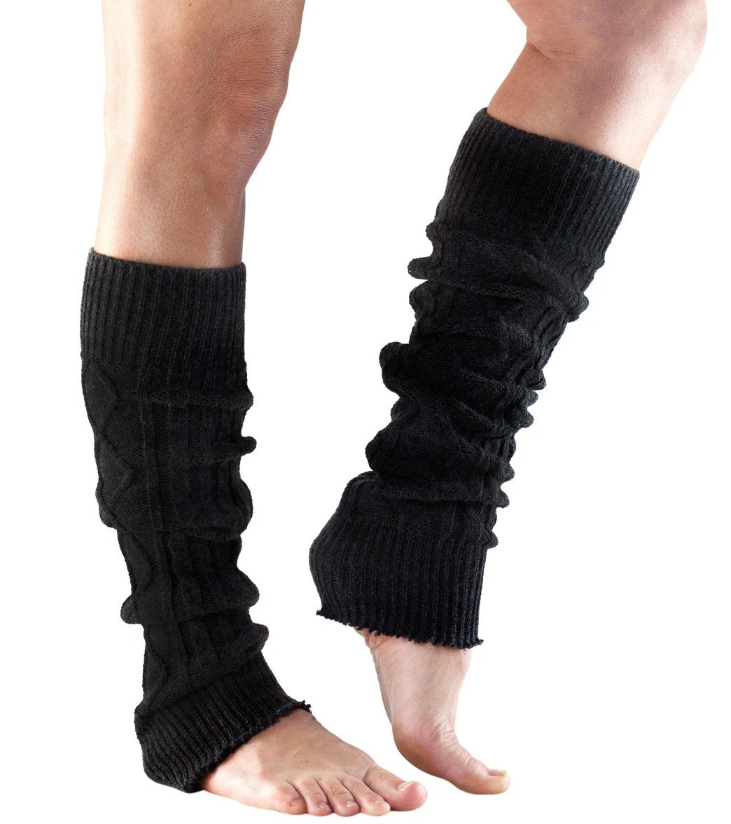 Toesox Knee High Leg Warmers Black