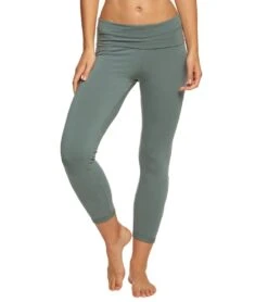 Hard Tail Contour Rolldown Cropped Cotton Yoga Leggings Juniper