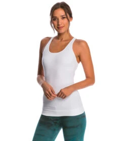 Hard Tail Tear Drop Yoga Tank Top White