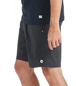 Vuori Men's Kore Yoga Shorts Charcoal Twill Texture