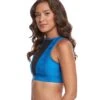 Onzie Briana Yoga Sports Bra Indian Blue Venom/Black Mesh