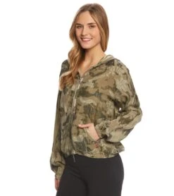 Hard Tail Zip Hoodie Camo Print Sand