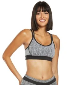 Manduka Cross Strap Yoga Bra Dune Jacquard