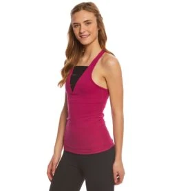 Beyond Yoga Wide Band Stacked Yoga Tank Top Plumberry