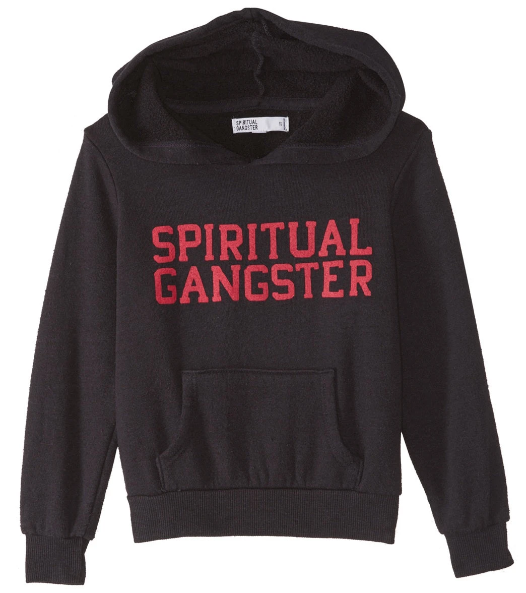 Spiritual Gangster Kids SG Varsity Yoga Pullover Hoodie Navy - Image 2