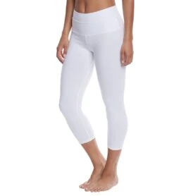 Hard Tail High Rise Cotton Yoga Capris White