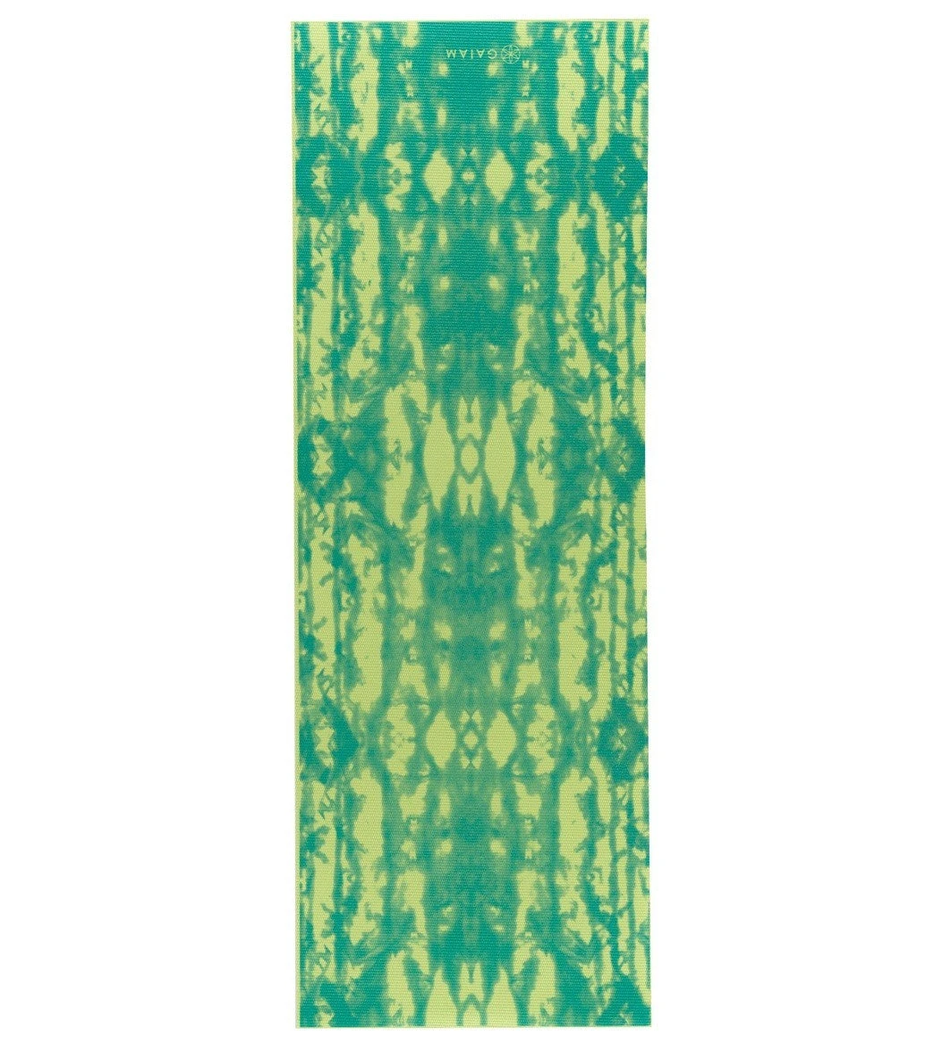 Gaiam Reversible Turquoise Lotus Printed Yoga Mat 68" 6mm Extra Thick - Image 2