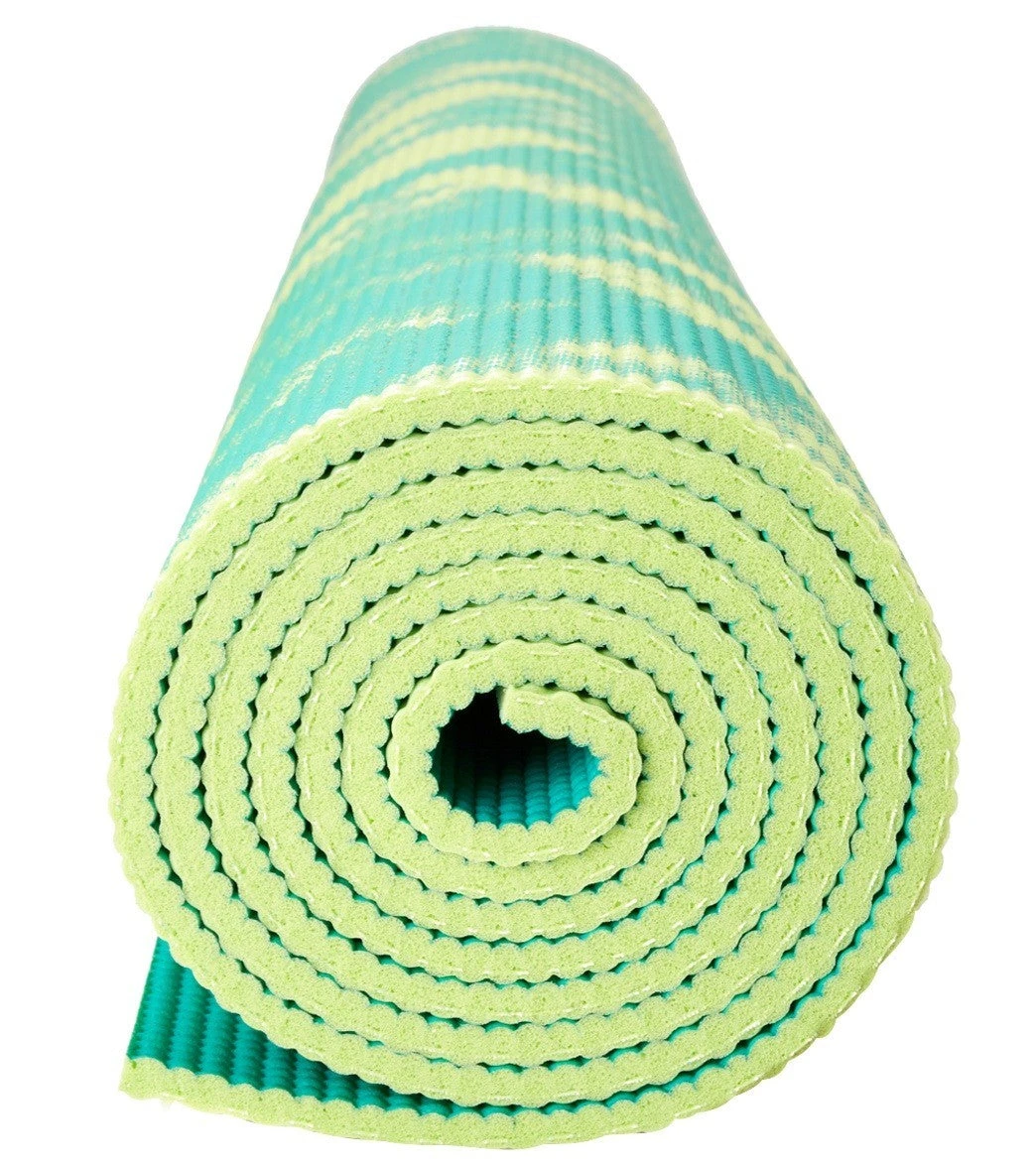 Gaiam Reversible Turquoise Lotus Printed Yoga Mat 68" 6mm Extra Thick - Image 4