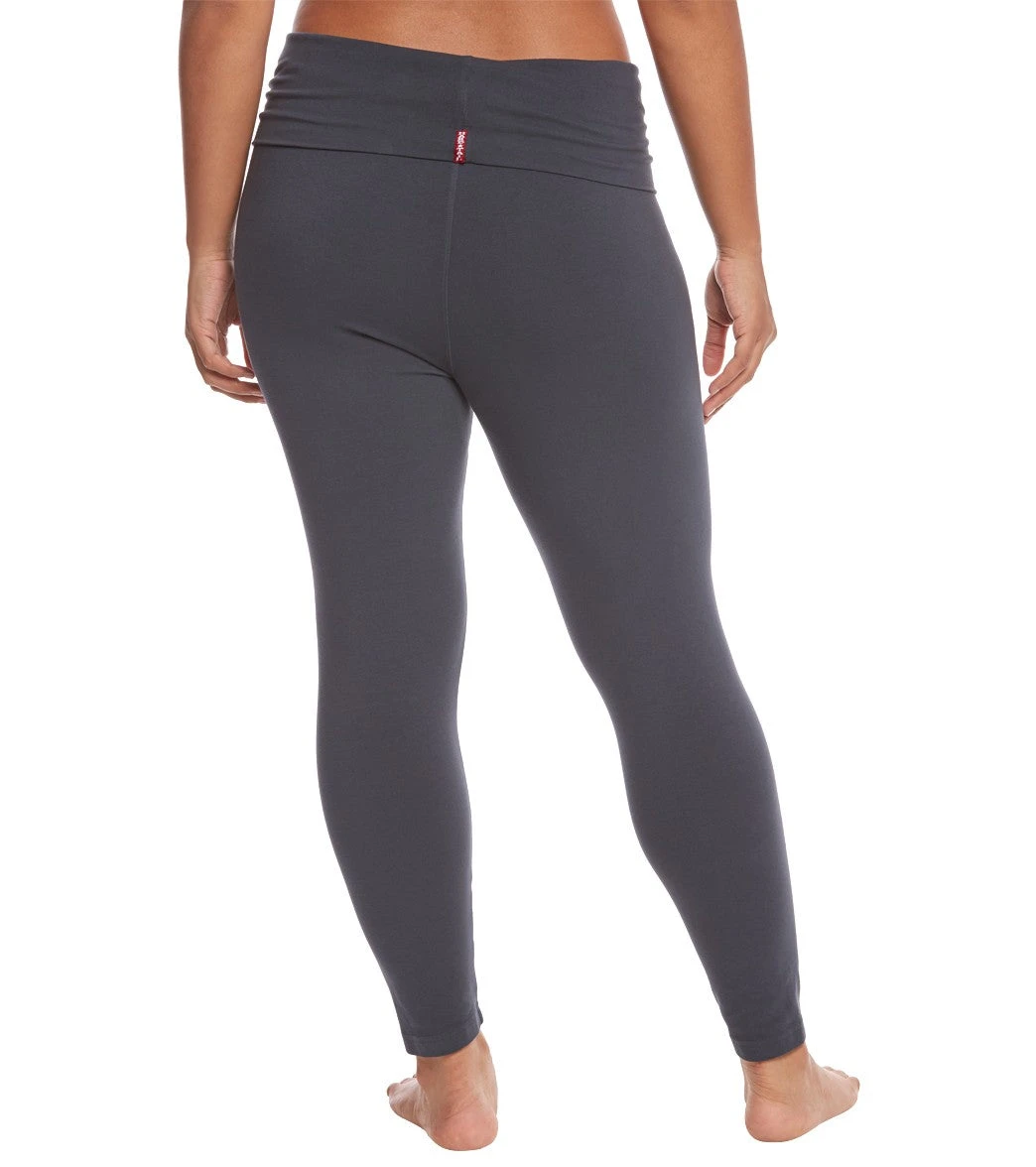 Hard Tail Plus Size Rolldown Layering Cotton Yoga Leggings - Image 13