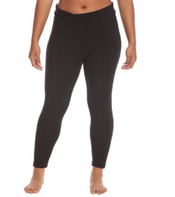 Hard Tail Plus Size Rolldown Layering Cotton Yoga Leggings