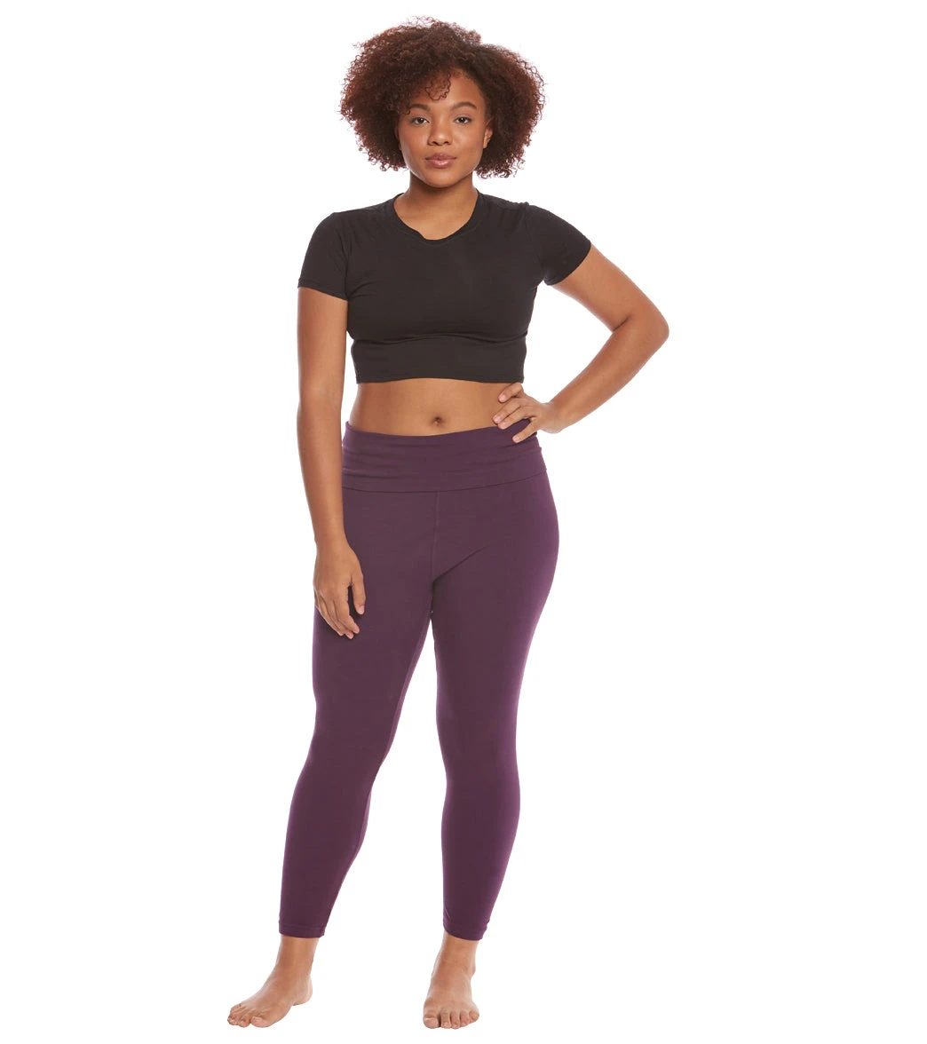 Hard Tail Plus Size Rolldown Layering Cotton Yoga Leggings - Image 9