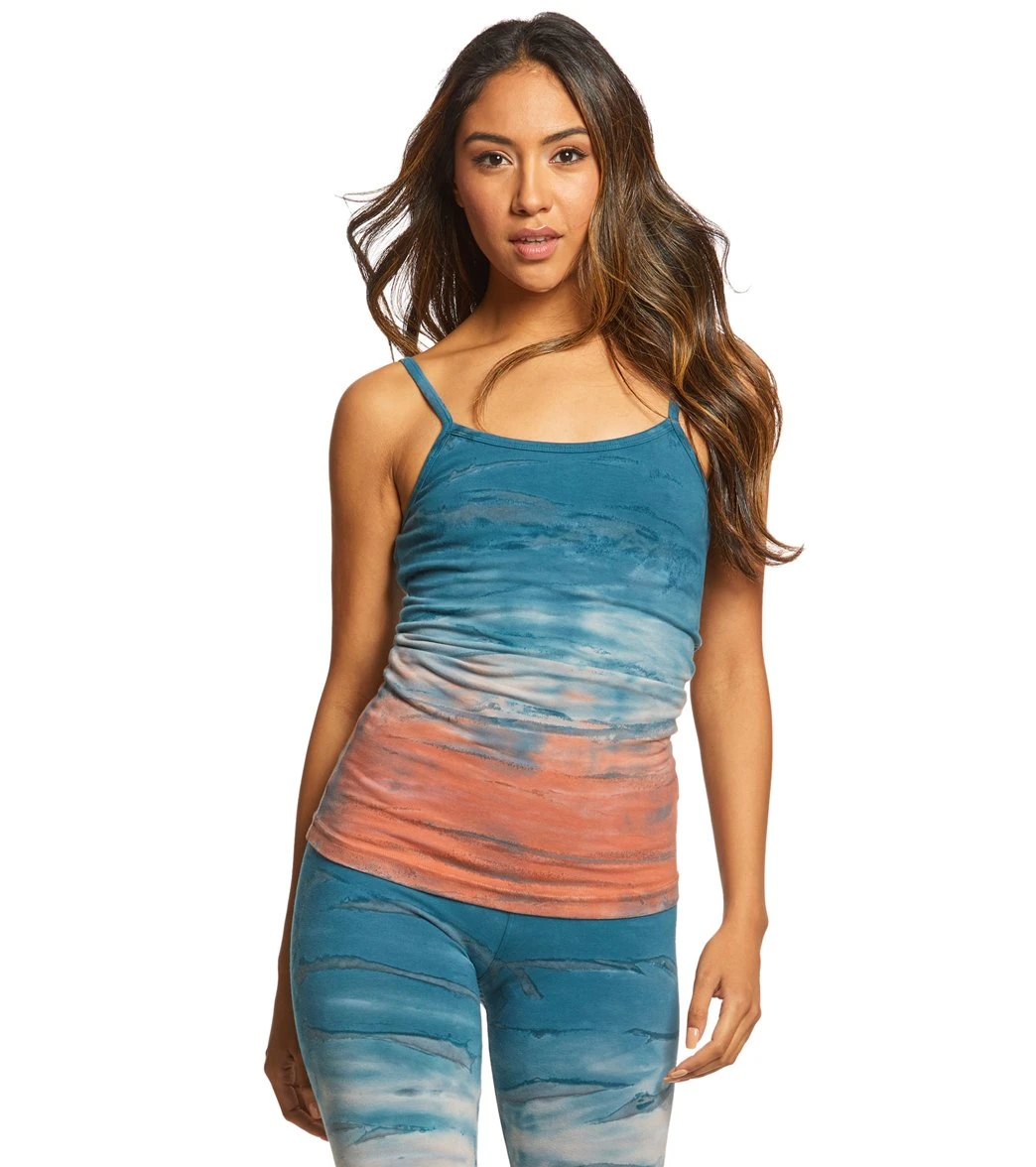 Hard Tail Long Yoga Sport Bra Tank Blue/Red Rainbow Horizon - Image 5