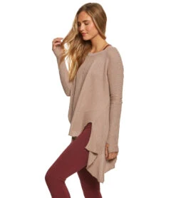 Hard Tail Thumbhole Slit Seam Side Pullover Mauve