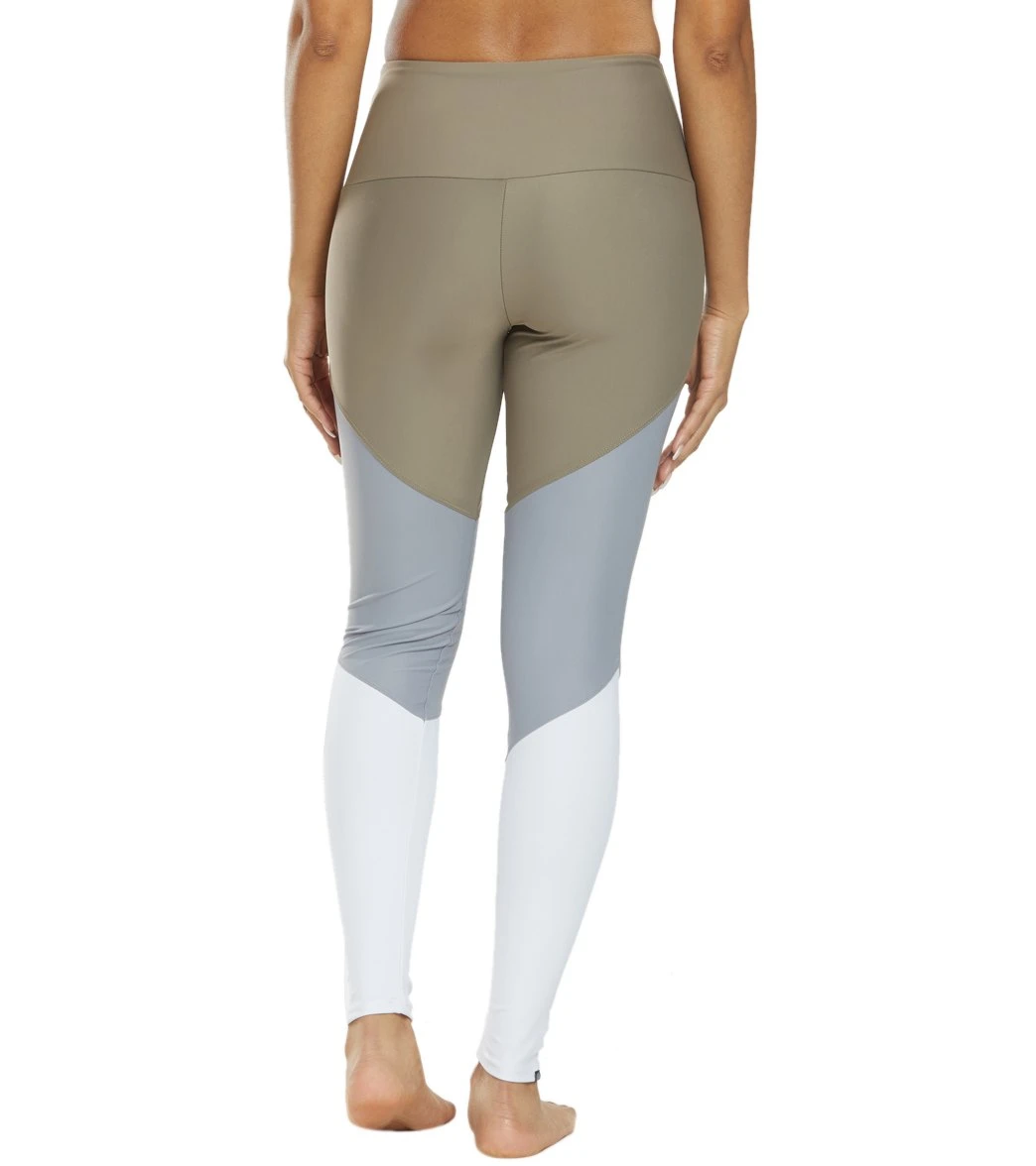 Onzie High Waisted Track Yoga Leggings Dust Fossil Combo - Image 2