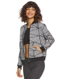 Beyond Yoga Chromatic Bomber After Yoga Jacket Black-White Chromatic