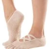 Toesox Elle Full-Toe Yoga Grip Socks Nude