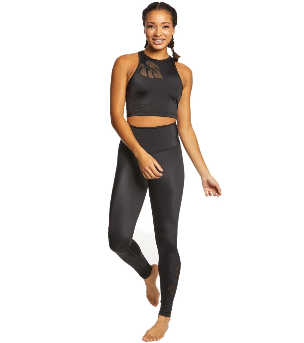 Beyond Yoga Take Leaf High Waisted Long Yoga Leggings Black - Image 3