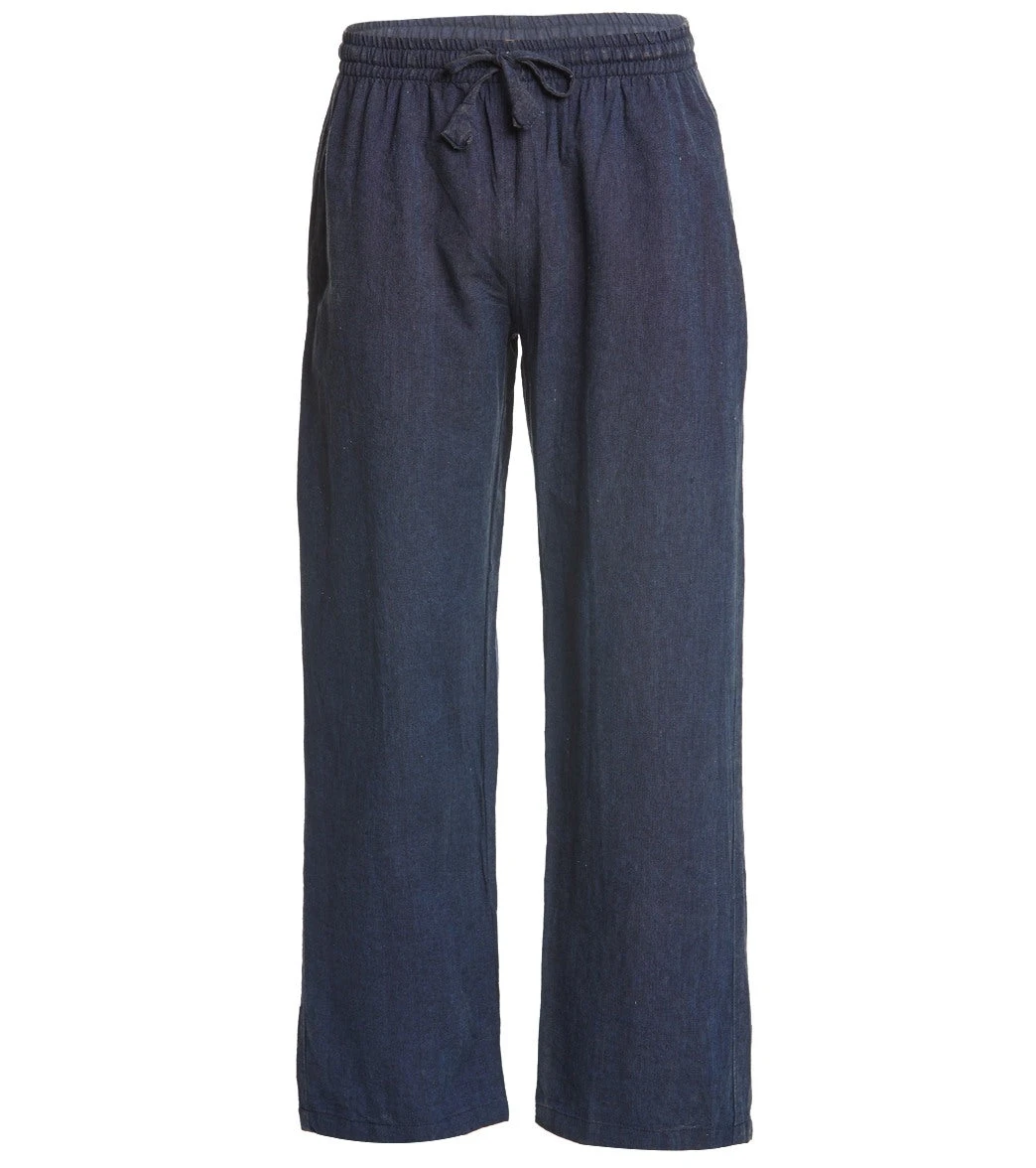 Yak & Yeti Men's Washed Out Yoga Meditation Lounging Pants Blue - Image 3