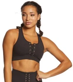 Betsey Johnson Performance Scoopneck Lace Up Bra