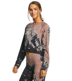 Hard Tail Logo Cropped Pullover Brown/Black Diagonal Butterfly