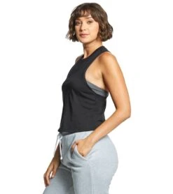 Bella + Canvas Racerback Crop Tank Solid Black Blend