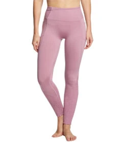 Free People Movement Time Is Now Smocked Leggings With Pockets Mulberry