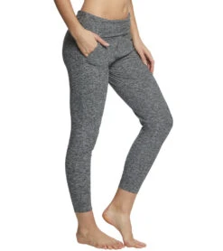 Beyond Yoga Spacedye Feather Weight Foldover Long Sweatpants Black/White
