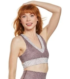 Beyond Yoga Lux All In Racerback Yoga Bralet Etched Fans Blocked