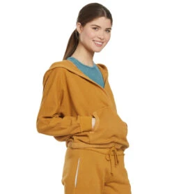 Free People Movement Reyes Solid Hoodie Khaki