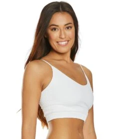 Spiritual Gangster Ribbed Row Crop Tank White