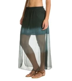 Yak & Yeti Dip Dye Shiffan Maxi Skirt Grey/Black