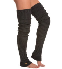 Toesox Thigh High Leg Warmers Charcoal Grey