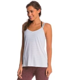 Beyond Yoga Sleek Stripe Strappy V-Back Cami White