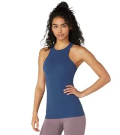 Beyond Yoga Supplex Under Lock And Keyhole Yoga Tank Top Blue Horizon
