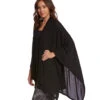 Beyond Yoga Open All Night Poncho Black