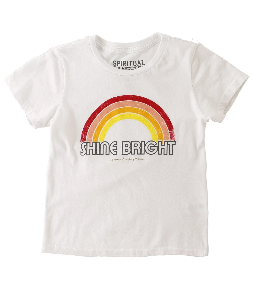 Spiritual Gangster Toddler Girls Retro Rainbow Tee