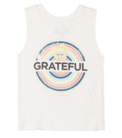 Spiritual Gangster Kids Girls Grateful Muscle Tank Cream