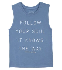 Spiritual Gangster Kids Girls Follow Soul Muscle Tank Blue