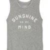 Spiritual Gangster Kids Girls Sunshine On My Mind Muscle Tank Heather Grey